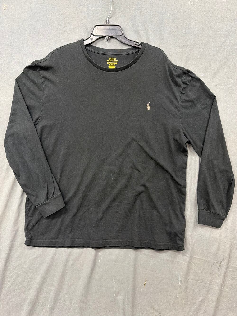 Polo Ralph Lauren Men's XL Black Long Sleeve T Shirt Classic Fit Pony Logo